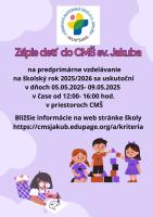 Zápis do Cirkevnej materskej školy sv. Jakuba