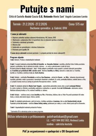 Ponuka púte do Talianska s bratmi Františkánmi